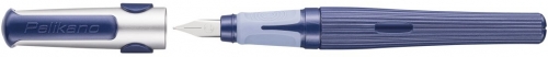 Stilou Structure, penita M, grip ergonomic, pentru dreptaci, 1 patron mare albastru inclus, culoare albastru, in cutie de carton, Pelikan 